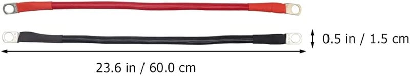 Wakauto 2pcs 60x1.5cm Battery Inverter Cables with Heat Shrink Tubing for Vehicle Connections - Image 3