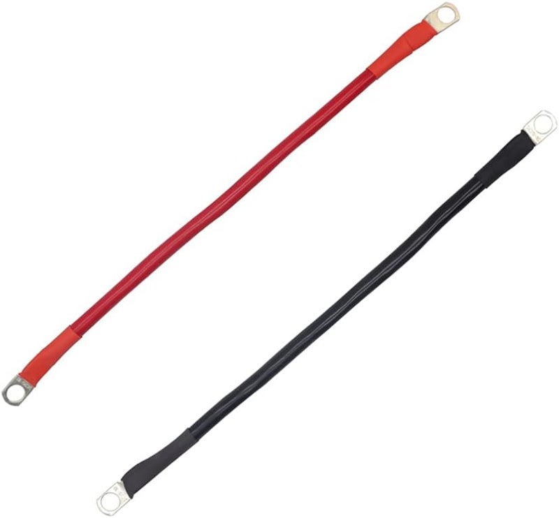 Wakauto 2pcs 60x1.5cm Battery Inverter Cables with Heat Shrink Tubing for Vehicle Connections - Image 1