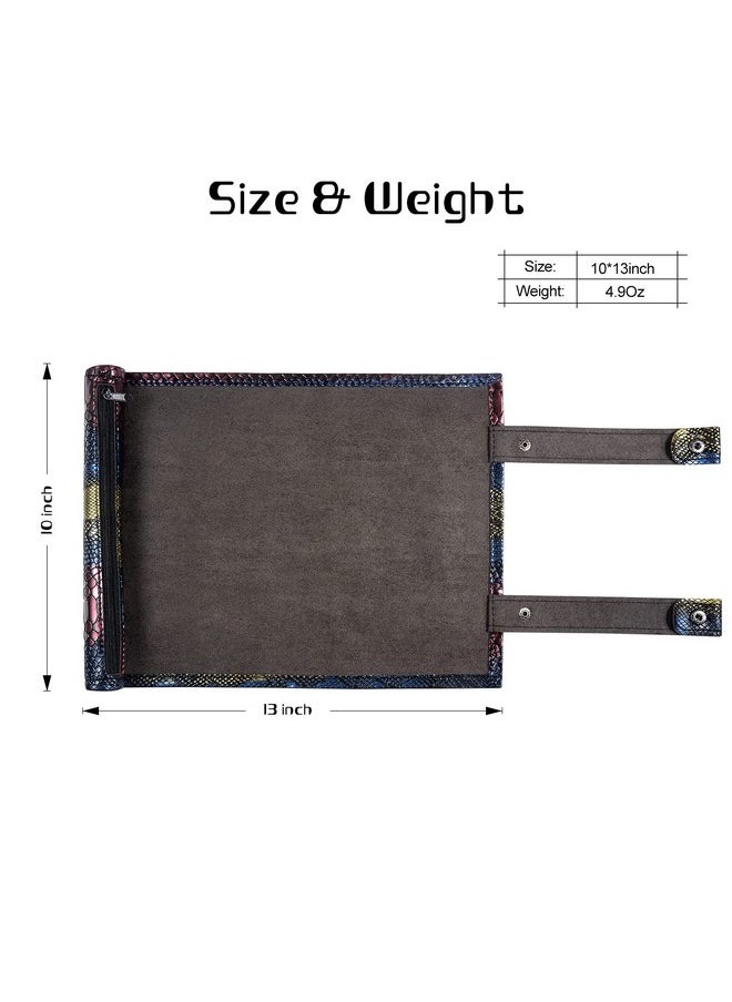 DNDND Dice Mat And Storage 2 In 1 Dragon Scale Scroll Pu Leather With Velvet For Table Games Dungeons And Dragons Dnd D&D (Dragon Scale)  - Image 5