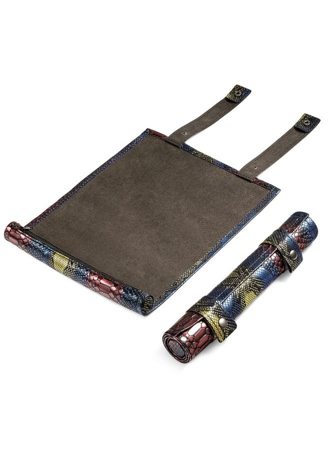 DNDND Dice Mat And Storage 2 In 1 Dragon Scale Scroll Pu Leather With Velvet For Table Games Dungeons And Dragons Dnd D&D (Dragon Scale)  - Image 1