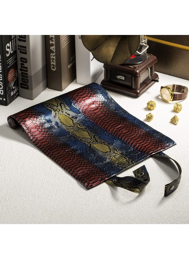 DNDND Dice Mat And Storage 2 In 1 Dragon Scale Scroll Pu Leather With Velvet For Table Games Dungeons And Dragons Dnd D&D (Dragon Scale)  - Image 3