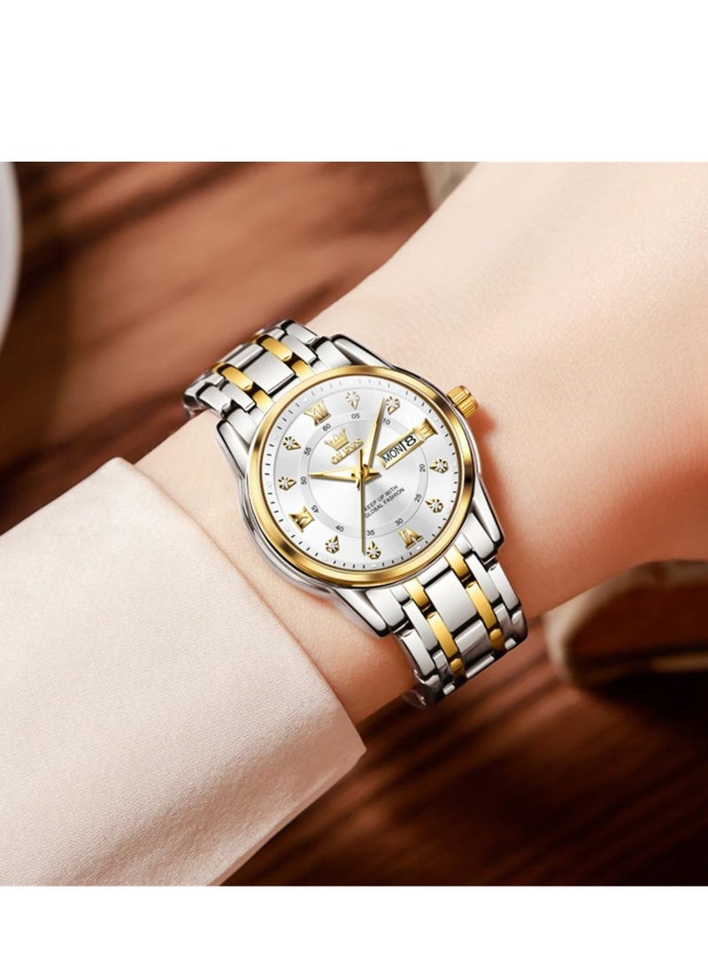 OLEVS Watches for Women Fashion Quartz Stainless Steel Water Resistant Watch 5513 - Image 4