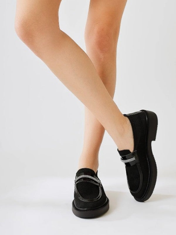 Hagpay Special Flexible Knitwear and Stone Detailed Women's Leopard Shoes  - Image 1