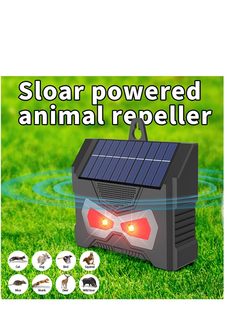 Excefore - Solar Powered Nocturnal Animal Repeller, Solar Predator Control Light, Nighttime Animal Deterrent Light, with Flashing LED Lights Motion Detection, Ultrasonic Fox, Rat, Dog, Cat Repellent - Image 1