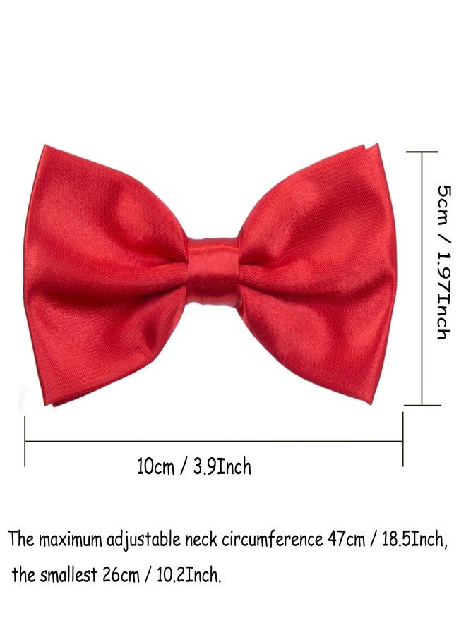 Kajeer Boys Children Formal Bow Ties - 6 Pack of Solid Color Adjustable Pre Tied Bowties(Red) - Image 4