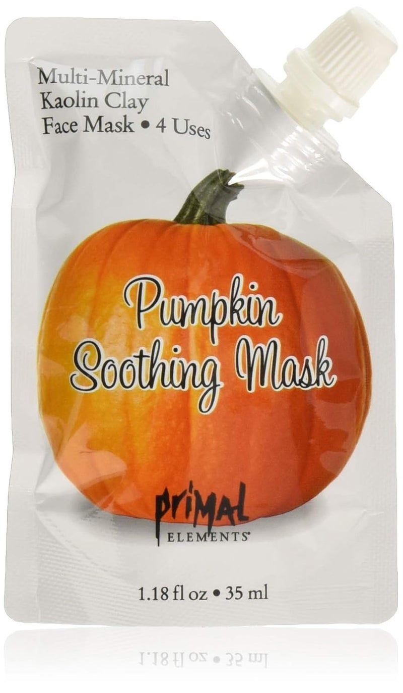Primal Elements Face Mask Clay Mud Facial Treatment MultiUse Package 118 oz  Pumpkin Soothing