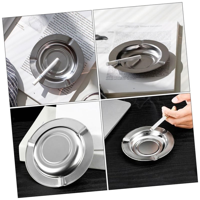 10Pcs Stainless Steel Windproof Ashtray For Indoor Outdoor Use - Image 5