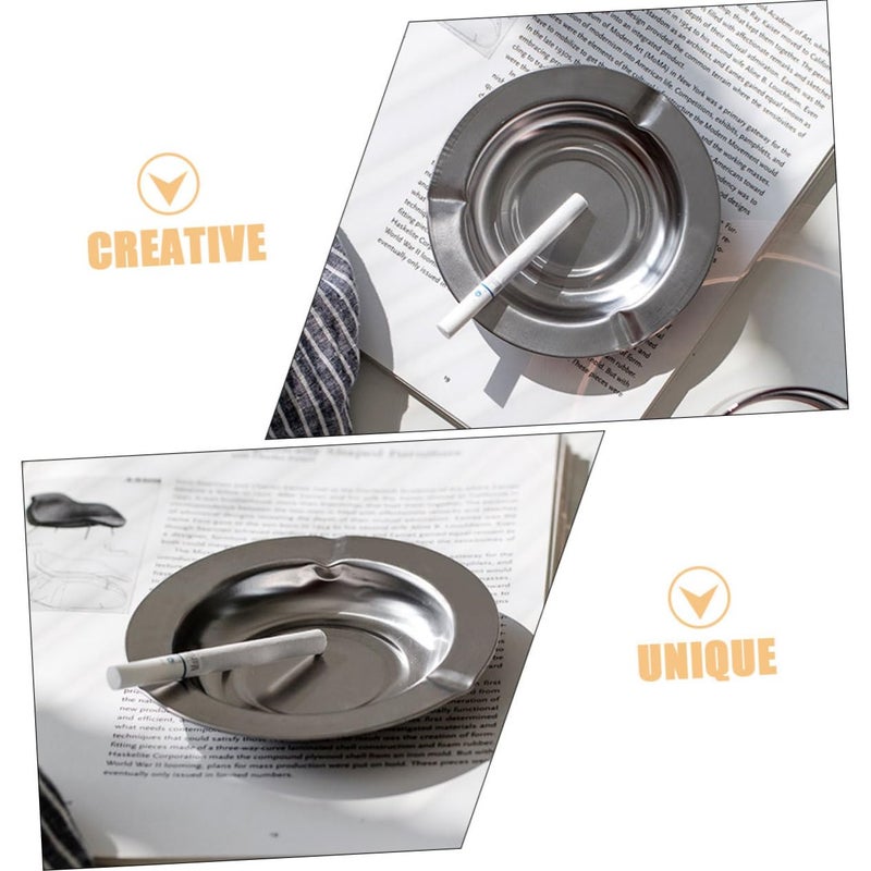 10Pcs Stainless Steel Windproof Ashtray For Indoor Outdoor Use - Image 4
