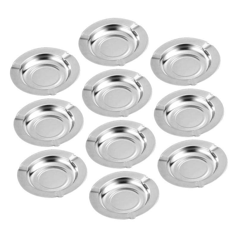 10Pcs Stainless Steel Windproof Ashtray For Indoor Outdoor Use - Image 2