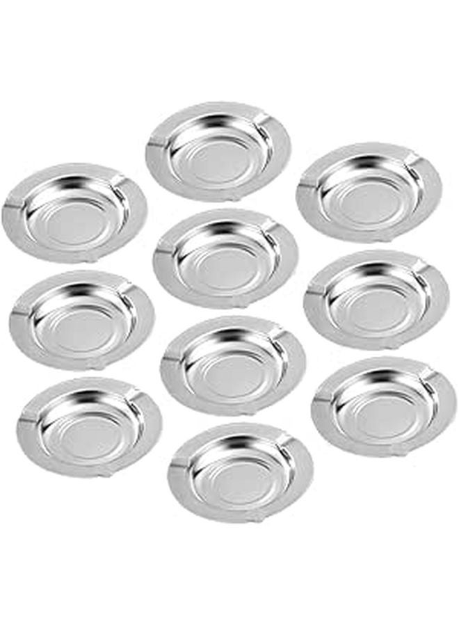 10Pcs Stainless Steel Windproof Ashtray For Indoor Outdoor Use - Image 1