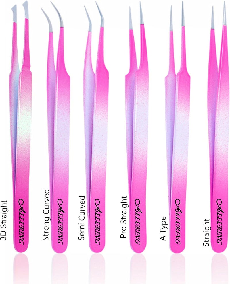 Alluring Ombre Bright Pink & Light Blue Tweezers - Image 2