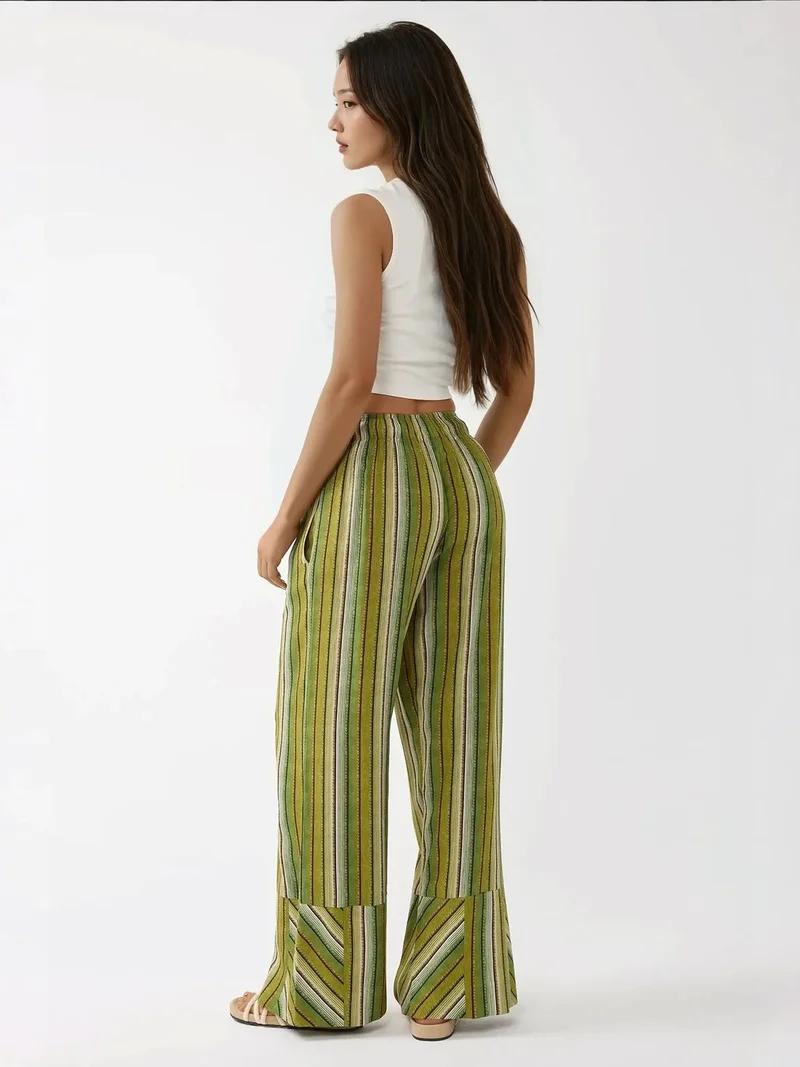 زوبعة بنطلون واسع الساق مطبوع مريح