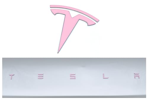 Custom Cut Graphics Logo Decal Overlay Stickers Compatible with Tesla Refresh Highland Model 3 2024 to Current Standard Wrap 2 pcSet Satin Pink - Image 1
