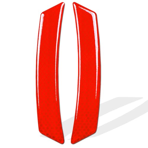 MUEKZRU Car Reflective Trim Side Marker Stickers,Automotive Exterior Accessories Reflector Guard for Car SUV Pickup Truck Wheel Well Arch or Side Bumper Fenders,Car Outdoor Safety (RED-2PCS) - Image 1