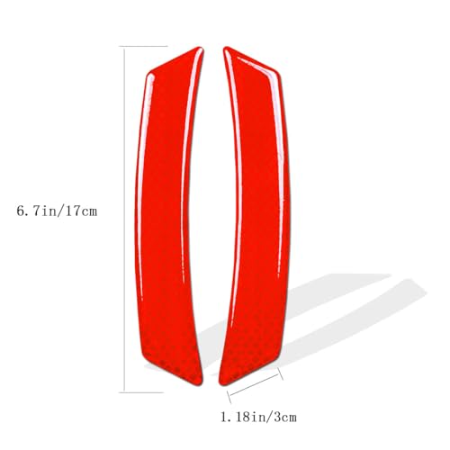 MUEKZRU Car Reflective Trim Side Marker Stickers,Automotive Exterior Accessories Reflector Guard for Car SUV Pickup Truck Wheel Well Arch or Side Bumper Fenders,Car Outdoor Safety (RED-2PCS) - Image 3
