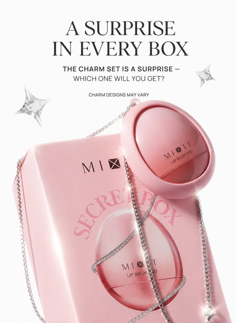 MIXIT Lip Balm Pod Secret Series Shade 01, Nourishing Lip Balm in a Stylish Bag-Charm Case with a Surprise Charm Collection, 4g - Image 3