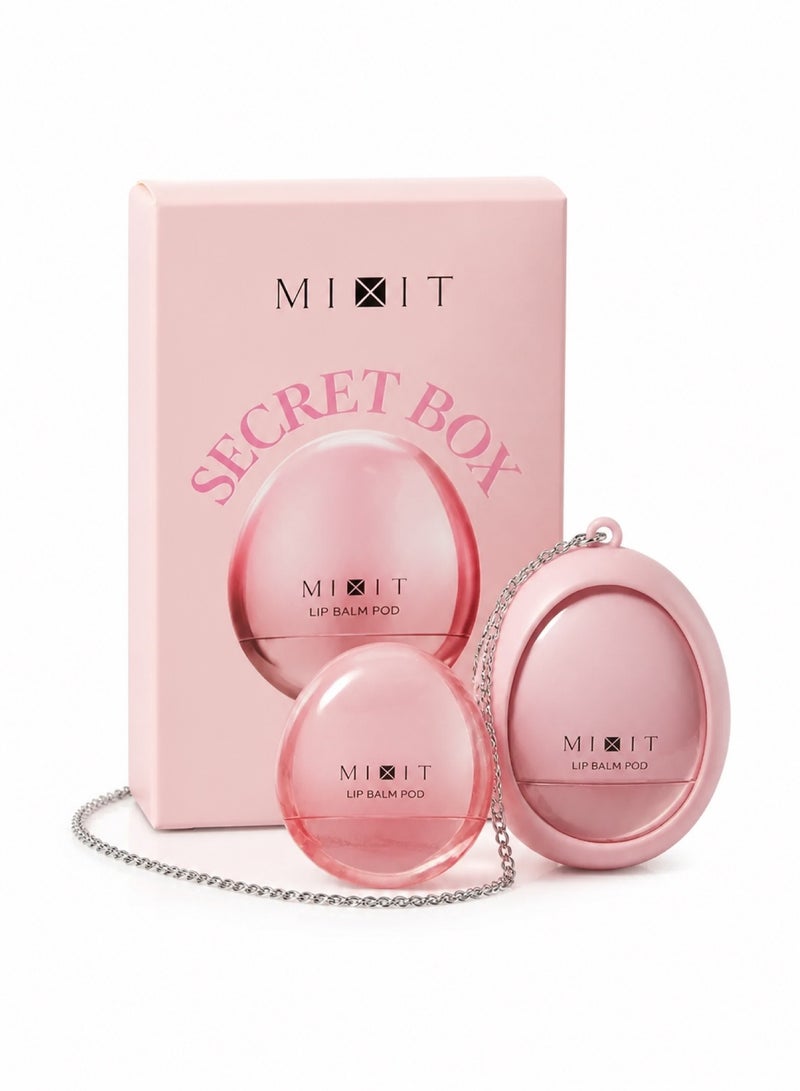 MIXIT Lip Balm Pod Secret Series Shade 01, Nourishing Lip Balm in a Stylish Bag-Charm Case with a Surprise Charm Collection, 4g - Image 1