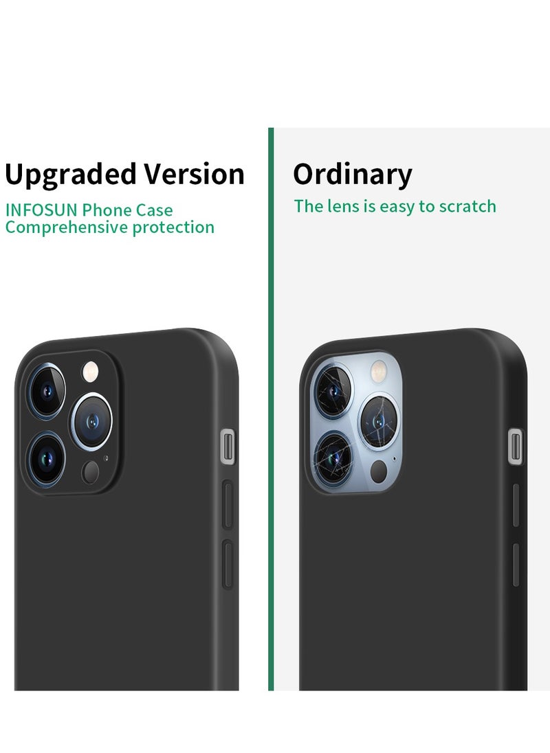 INFOSUN - Compatible with apple iPhone 13 Pro Full Coverage for Protective Case, Ultra Slim Soft Silicone Gel TPU Cover, Matte Surface Ultra-Thin Case, for iPhone 13 Pro (Black) - Image 1