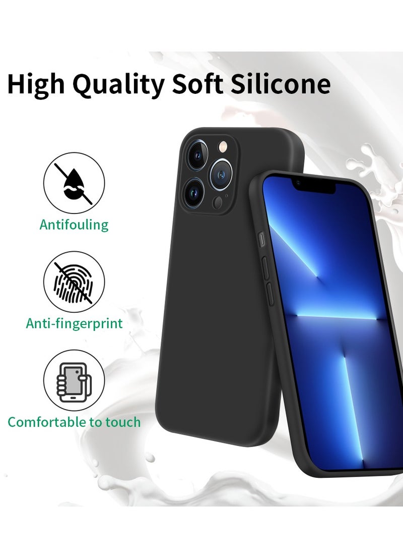 INFOSUN - Compatible with apple iPhone 13 Pro Full Coverage for Protective Case, Ultra Slim Soft Silicone Gel TPU Cover, Matte Surface Ultra-Thin Case, for iPhone 13 Pro (Black) - Image 1
