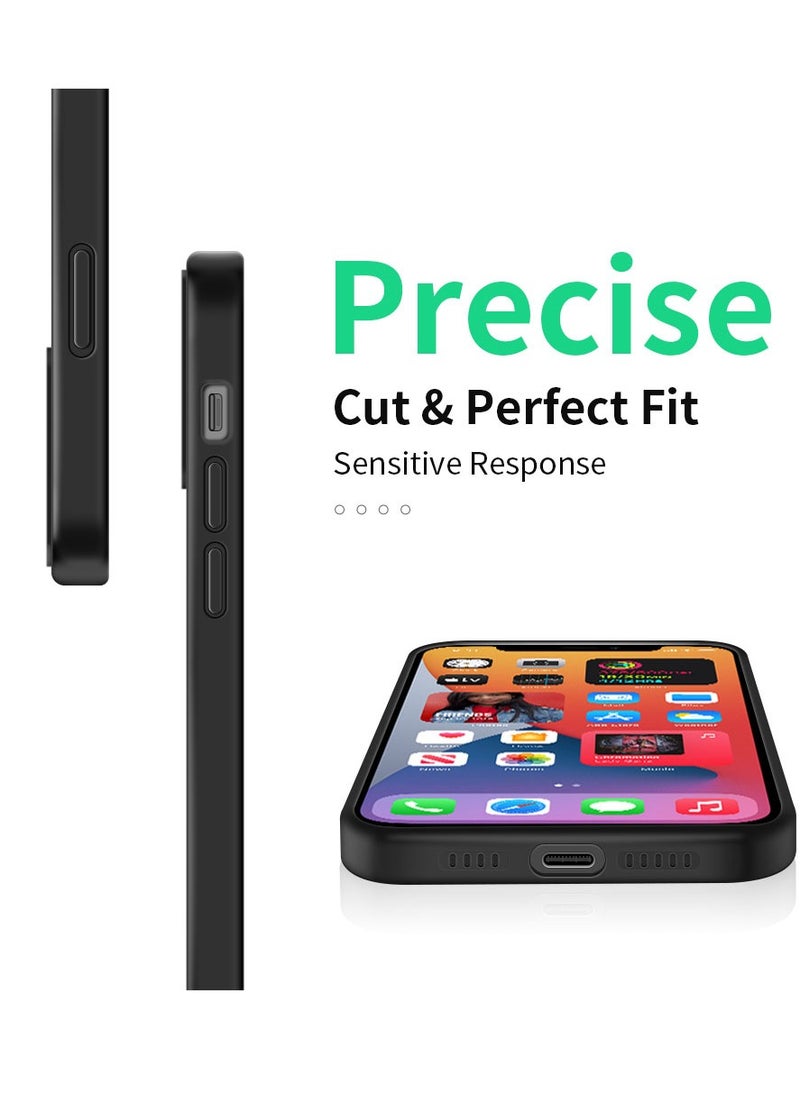 INFOSUN - Compatible with apple iPhone 13 Pro Full Coverage for Protective Case, Ultra Slim Soft Silicone Gel TPU Cover, Matte Surface Ultra-Thin Case, for iPhone 13 Pro (Black) - Image 1