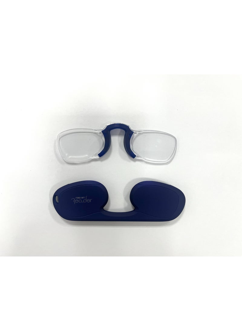 FIND MY Reader Rectangle Nose Clip-On Reading Glasses, Royal Blue, Multiple Magnification Options (1.00x–3.00x) - Image 1