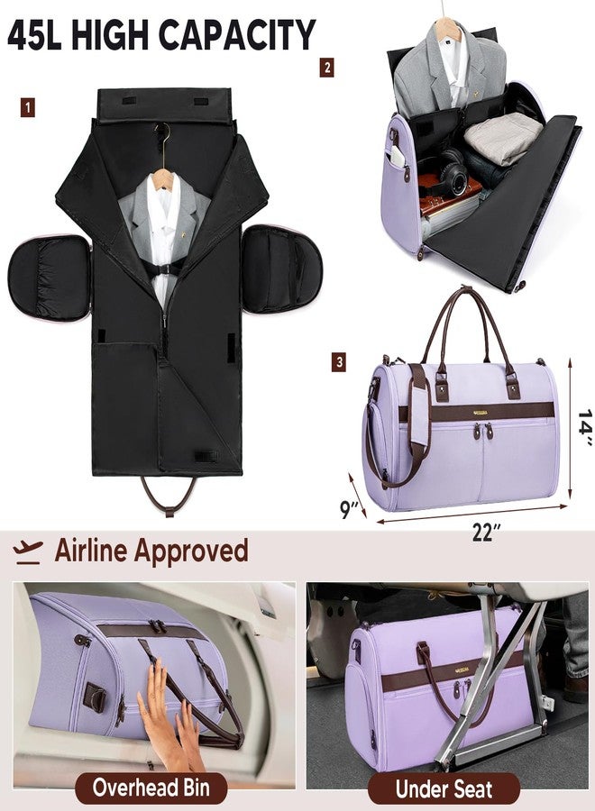 Vessgra Carry On Garment Bags for Travel, Convertible Garment Duffle Bag for Men Women, 2 in 1 Suit Bag Travel Duffel Bag with Shoes Compartment & Detachable Shoulder Strap - Image 2