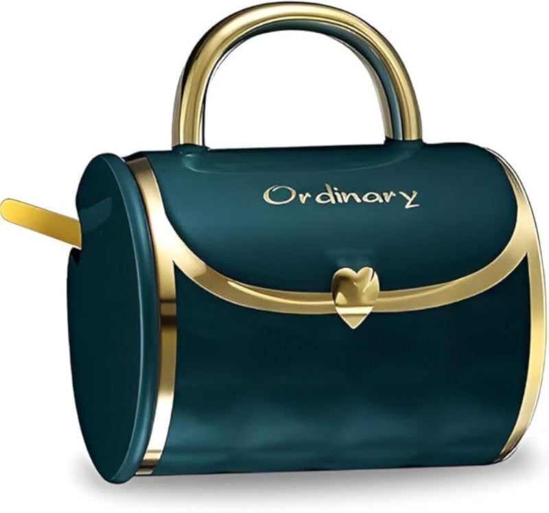 كوب شاي - كوب سيراميك دائري مستوحى من حقيبة اليد مع ملعقة وغطاء، مثالي لجلسات القهوة الراقية، أو وقت الشاي المريح، أو الاستمتاع بالكابتشينو، أو المشروبات الساخنة في المنزل أو المكتب (الخيار 3)