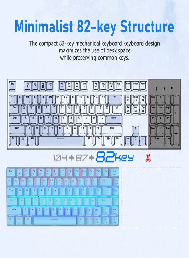 LexonElec Gaming Mechanical Keyboard Wired USB Metal Mechanical Blue Switch Computer Gaming Keyboard with Rainbow LED Backlit for Computer Gamers(Blue) - Image 5