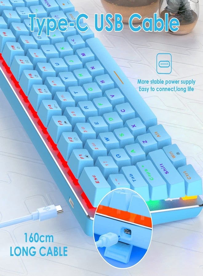 LexonElec Gaming Mechanical Keyboard Wired USB Metal Mechanical Blue Switch Computer Gaming Keyboard with Rainbow LED Backlit for Computer Gamers(Blue) - Image 3