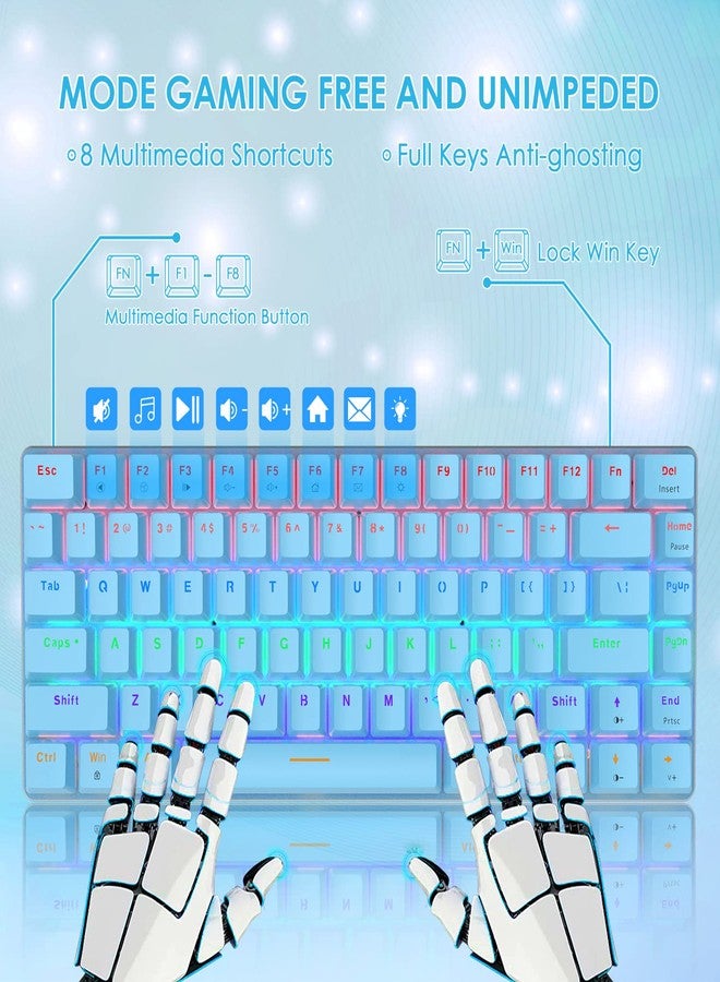 LexonElec Gaming Mechanical Keyboard Wired USB Metal Mechanical Blue Switch Computer Gaming Keyboard with Rainbow LED Backlit for Computer Gamers(Blue) - Image 4