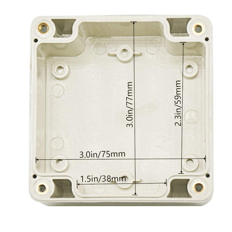 Zulkit Junction Box ABS Plastic Dustproof Waterproof IP65 Universal Electrical Boxes Project Enclosure Gray 3.3 x 3.2 x 2.2 inch (83 x 81 x 56 mm) - Image 5