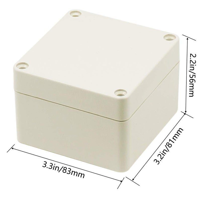 Zulkit Junction Box ABS Plastic Dustproof Waterproof IP65 Universal Electrical Boxes Project Enclosure Gray 3.3 x 3.2 x 2.2 inch (83 x 81 x 56 mm) - Image 2