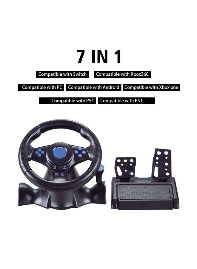 Racing Steering Wheel And Pedals, 7 In 1 PC Racing Wheel,Programable Dual Vibration USB Powered Racing Simulator Wheel, Enhances Your Racing Experience Compatible with Xbox one/360/PS4/PS2/PS3/PC - Image 4