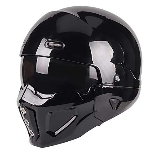 Woljay Open Face Full face Helmet Motorcycle Modular Helmets for Unisex-Adult Street Bike Cruiser Scooter DOT Approved (Small, Gloss Black) - Image 1