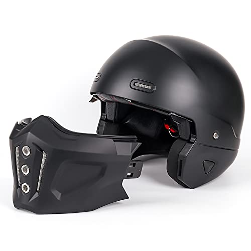Woljay Open Face Full face Helmet Motorcycle Modular Helmets for Unisex-Adult Street Bike Cruiser Scooter DOT Approved (Small, Gloss Black) - Image 3