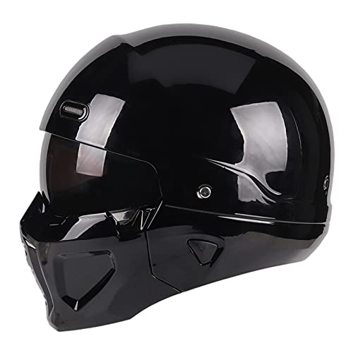 Woljay Open Face Full face Helmet Motorcycle Modular Helmets for Unisex-Adult Street Bike Cruiser Scooter DOT Approved (Small, Gloss Black) - Image 2