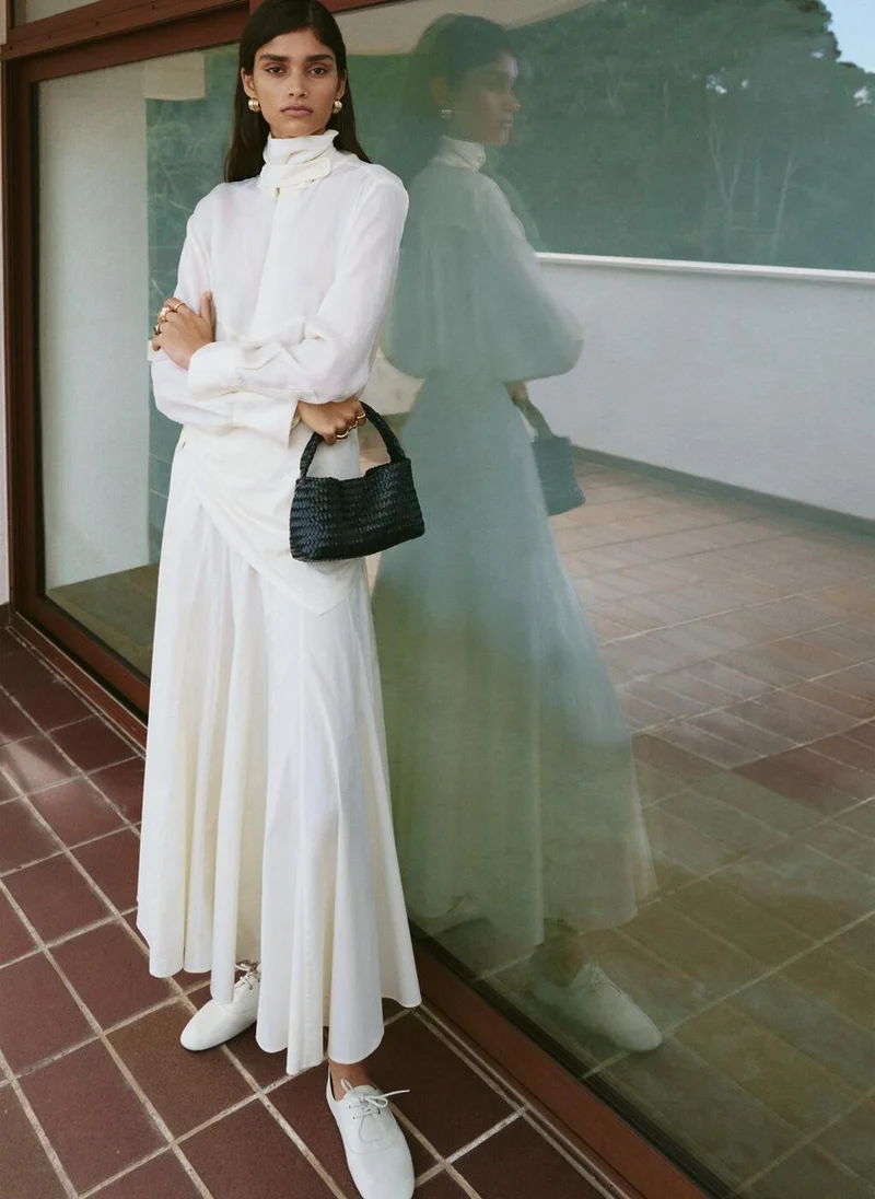 مانجو A-line skirt with handkerchief detail