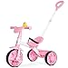 KRIDDO 2 in 1 Kids Tricycles Age 18 Month to 3 Years EVA Wheels Gift Toddler Tricycle Trikes for Toddlers 2 to 3 Year Old with Push Handle Duck Bell Pink - Image 2