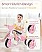 KRIDDO 2 in 1 Kids Tricycles Age 18 Month to 3 Years EVA Wheels Gift Toddler Tricycle Trikes for Toddlers 2 to 3 Year Old with Push Handle Duck Bell Pink - Image 4