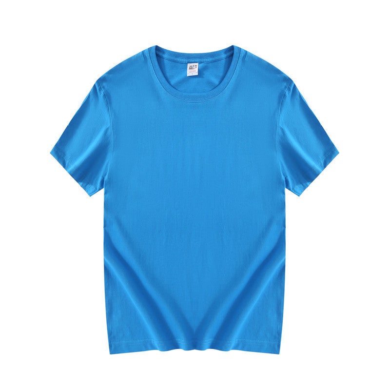 Spot Cvc Large Size Short-Sleeved T-Shirt Men'S Round Neck Pure Color Cotton Texture Blank T-Shirt Cultural Advertising Shirt With Printed Logo - Image 1