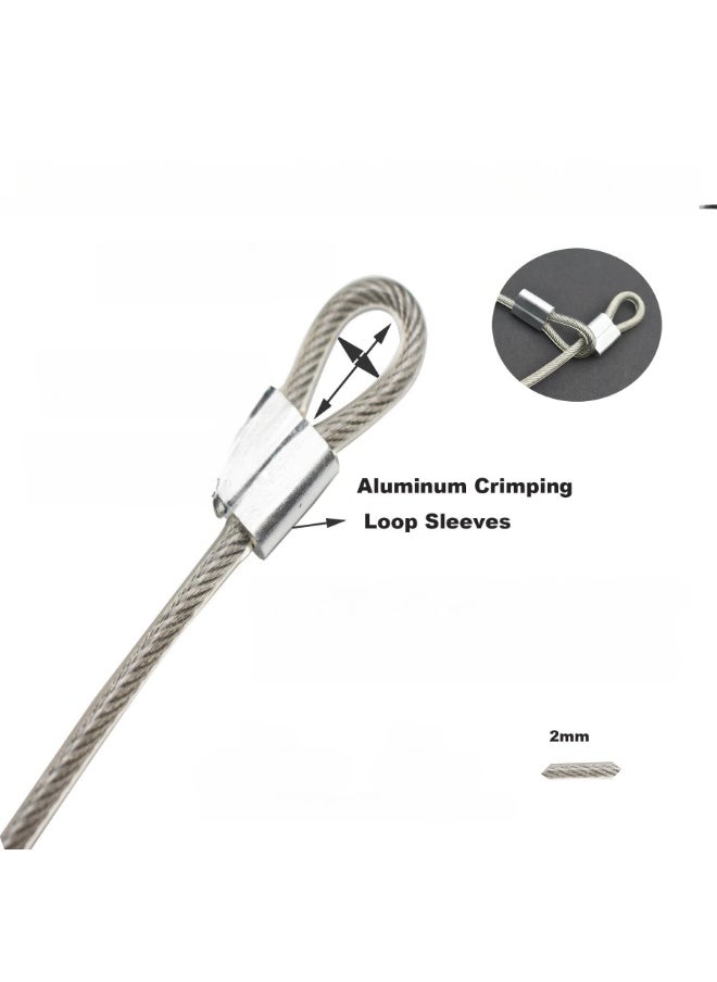 Generic 10 pcs Stainless Steel Cable with Loops Short Wire Rope Lanyard Lock Security Chain Link for Outdoor Gates,12 inch 30cm (Size : 1MM)  - Image 2