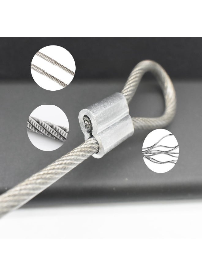 Generic 10 pcs Stainless Steel Cable with Loops Short Wire Rope Lanyard Lock Security Chain Link for Outdoor Gates,12 inch 30cm (Size : 1MM)  - Image 4