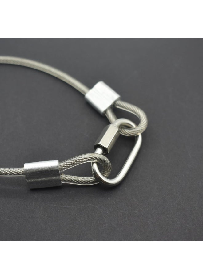Generic 10 pcs Stainless Steel Cable with Loops Short Wire Rope Lanyard Lock Security Chain Link for Outdoor Gates,12 inch 30cm (Size : 1MM)  - Image 5