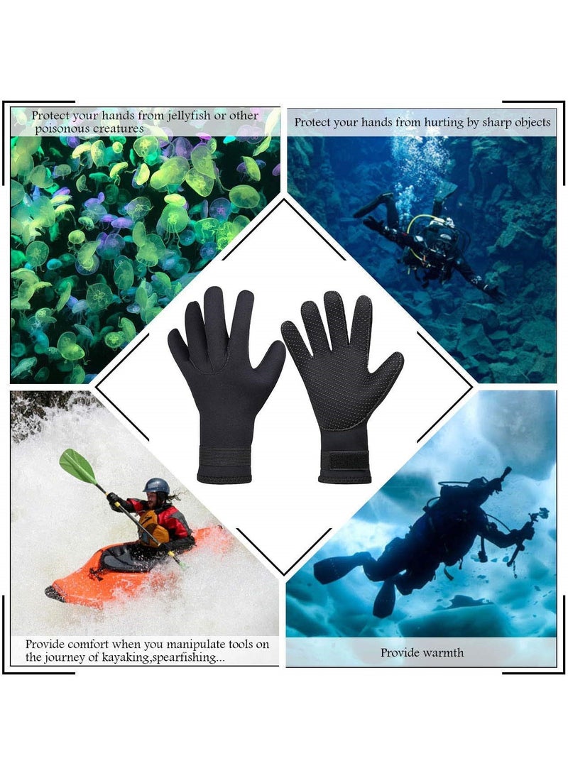SYOSI Diving Gloves, 5Mm Neoprene Gloves, Waterproof Warm Diving Gloves With Adjustable Velcro, Anti-Slip Water Gloves For Women Men For Diving, Surfing, Kayaking, Snorkeling, Sailing (Black, L)  - Image 4