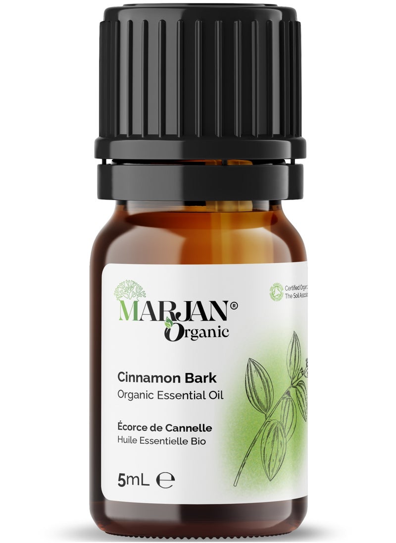 MARJAN ORGANIC - Cinnamon Bark Essential Oil 5ml - Certified Organic by The Soil Association - Image 1