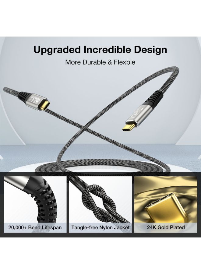 USB3.2gen2 4K HD Projection Screen Cable Type-c Data Cable 20g For Huawei Mobile Phone 240W Fast Charging Cable-Color:USB3.2gen2 【3m】 - Image 3