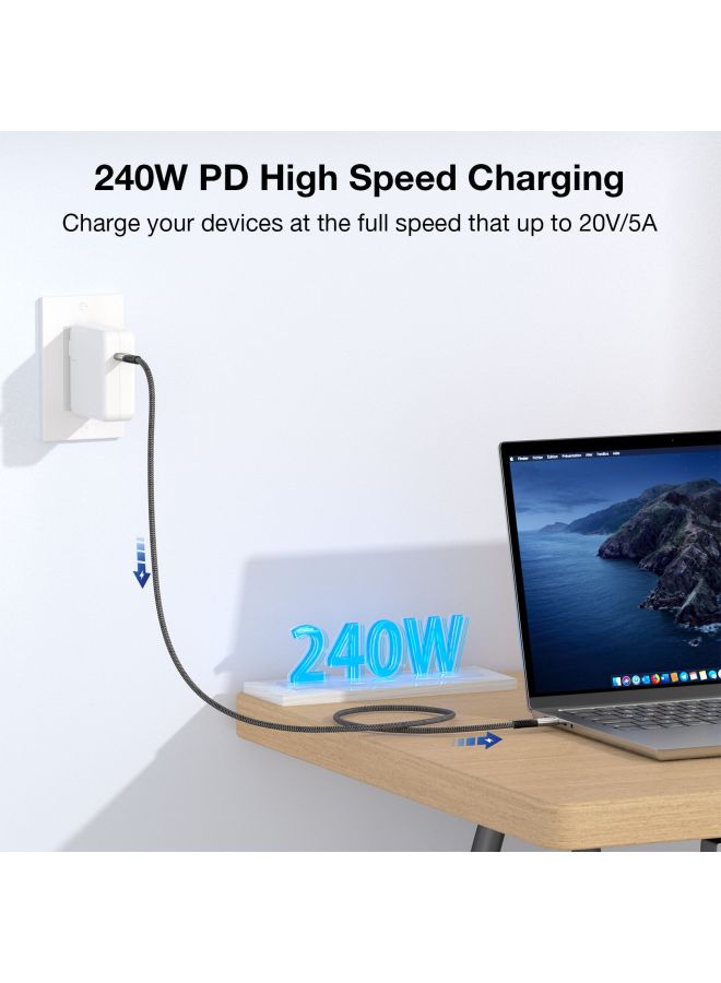 USB3.2gen2 4K HD Projection Screen Cable Type-c Data Cable 20g For Huawei Mobile Phone 240W Fast Charging Cable-Color:USB3.2gen2 【3m】 - Image 4