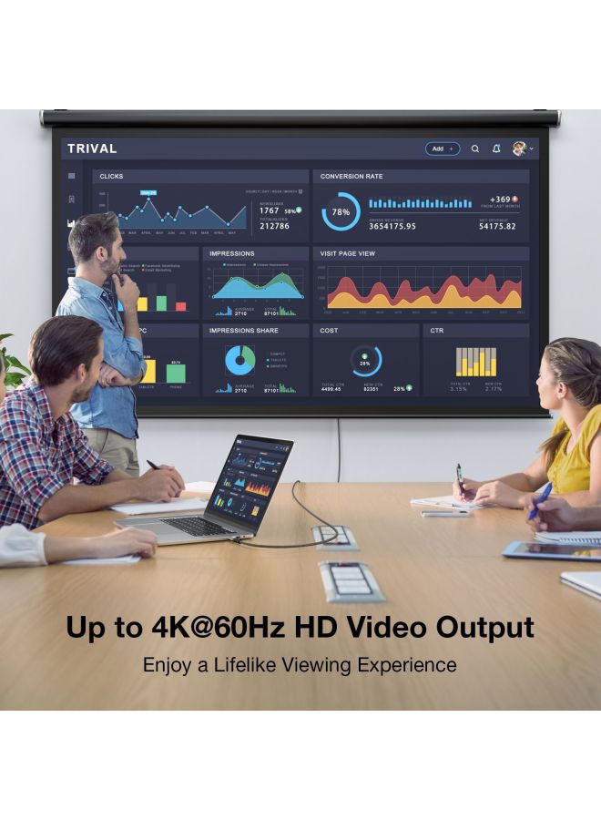 USB3.2gen2 4K HD Projection Screen Cable Type-c Data Cable 20g For Huawei Mobile Phone 240W Fast Charging Cable-Color:USB3.2gen2 【3m】 - Image 5