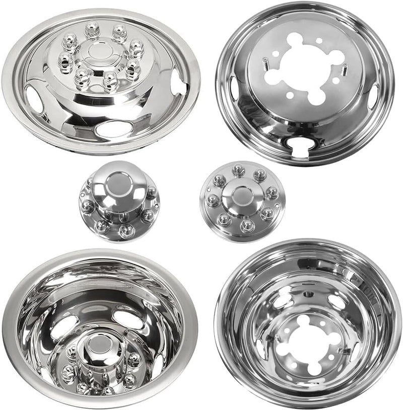 VICOJETOR 4pcs 17" Polished Stainless Steel Dually Wheel Simulators for Dodge Ram 3500 - Image 4