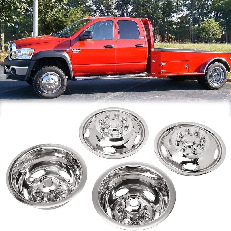 VICOJETOR 4pcs 17" Polished Stainless Steel Dually Wheel Simulators for Dodge Ram 3500 - Image 2